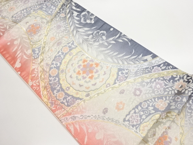 JAPANESE FUKURO OBI / WOVEN FLOWER ARABESQUE